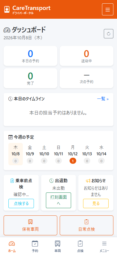 運行完了画面（実機画面）